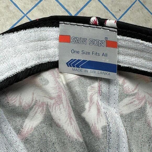 Vintage Hawaiian Print SnapBack Hat Paddy Cap Black 1980’s West Tacoma ABITIBI - Picture 3 of 6